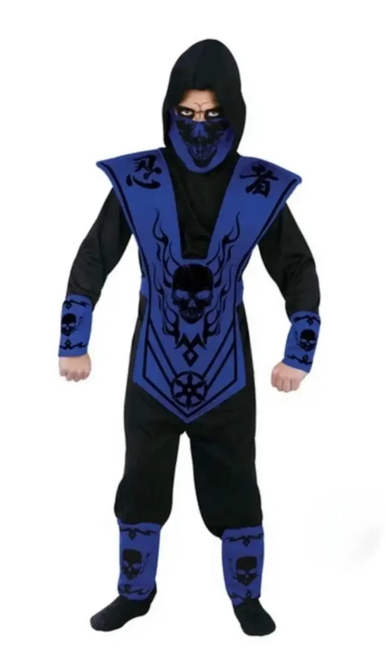 NEW! Way To Celebrate Boys Skull Ninja Blue Halloween Costume Size M (8)